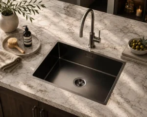Lumen Core GunMetal undermount stainless steel sink in gunmetal finish
