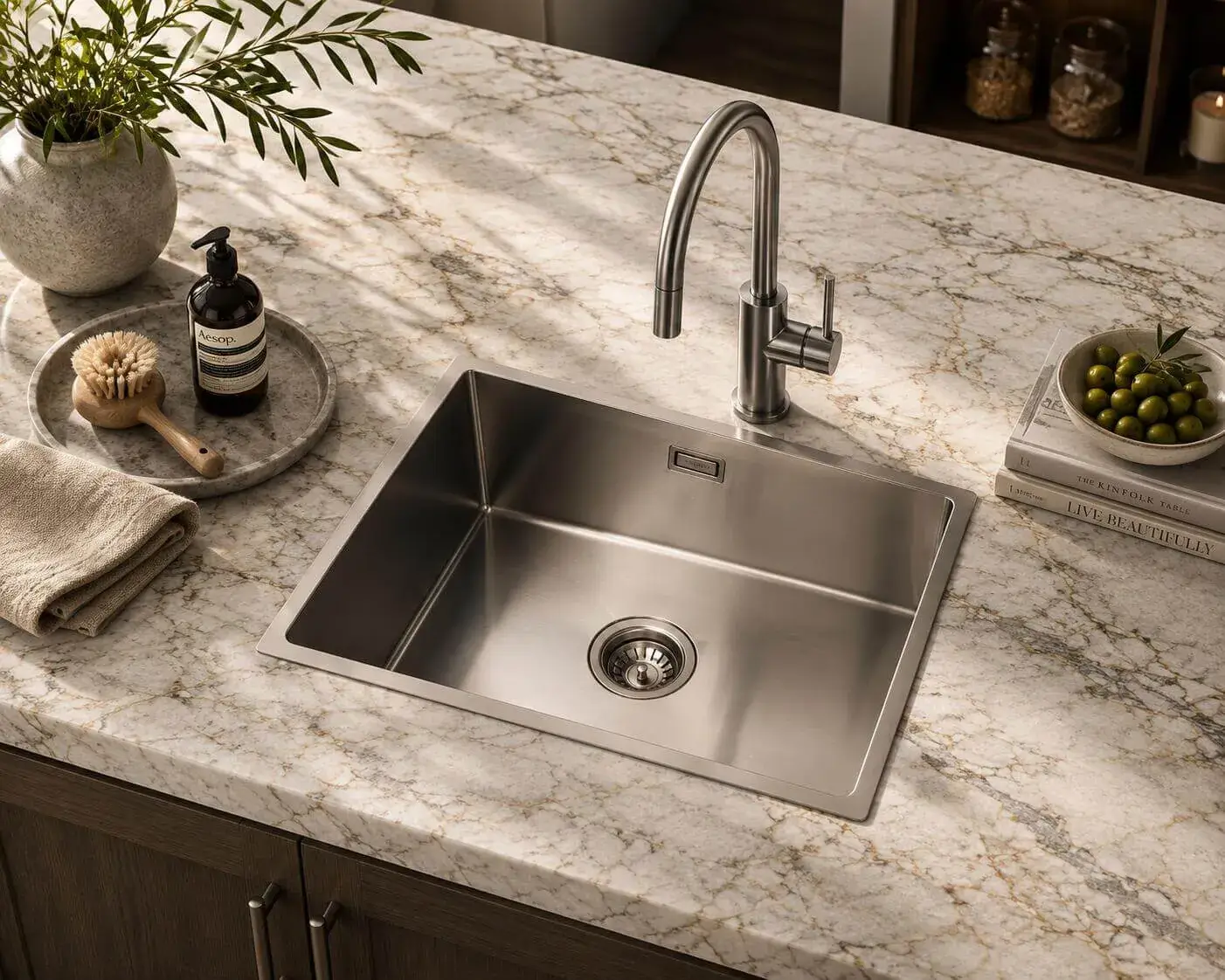 Lumen Solo GunMetal undermount stainless steel sink in gunmetal finish