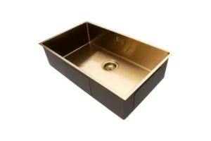 Lumen Core Gold gold stainless steel sink with single-bowl design