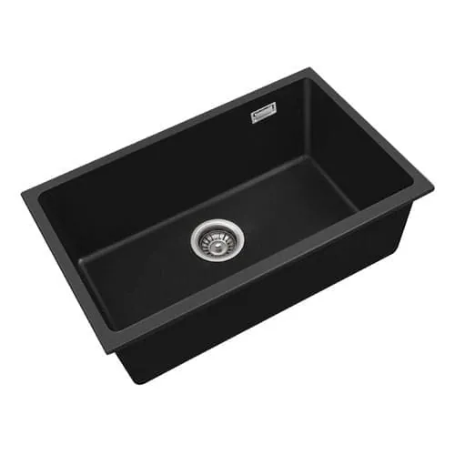 Lumen G Black black granite composite sink with single-bowl design