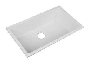 Lumen G White white granite composite sink with single-bowl design