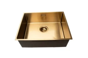 Lumen Solo Gold stainless steel sink detail in gold finish