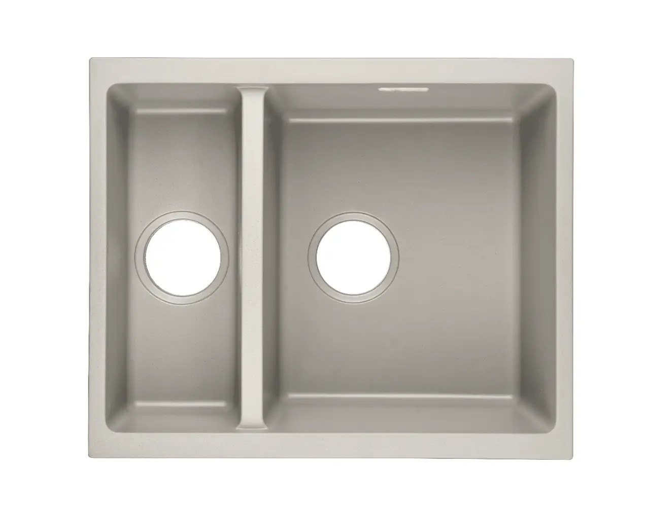 Lumen Stone Grey grey granite composite sink with two-bowl design