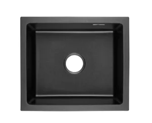 Lumen Terra Black black granite composite sink with single-bowl design