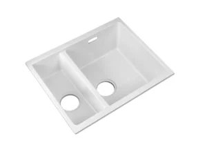 Lumen Stone White granite composite sink detail in white finish