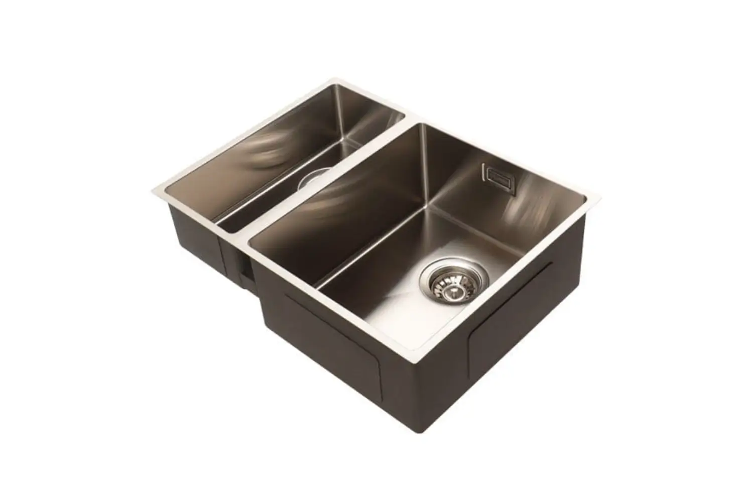 Lumen Zen Silver silver stainless steel sink with two-bowl design