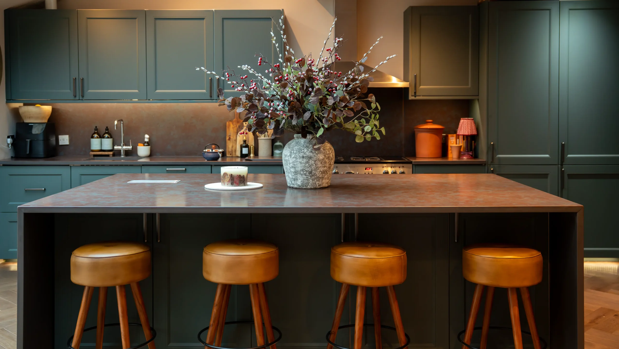 Iron Ore worktop showing brown marble-effect veining