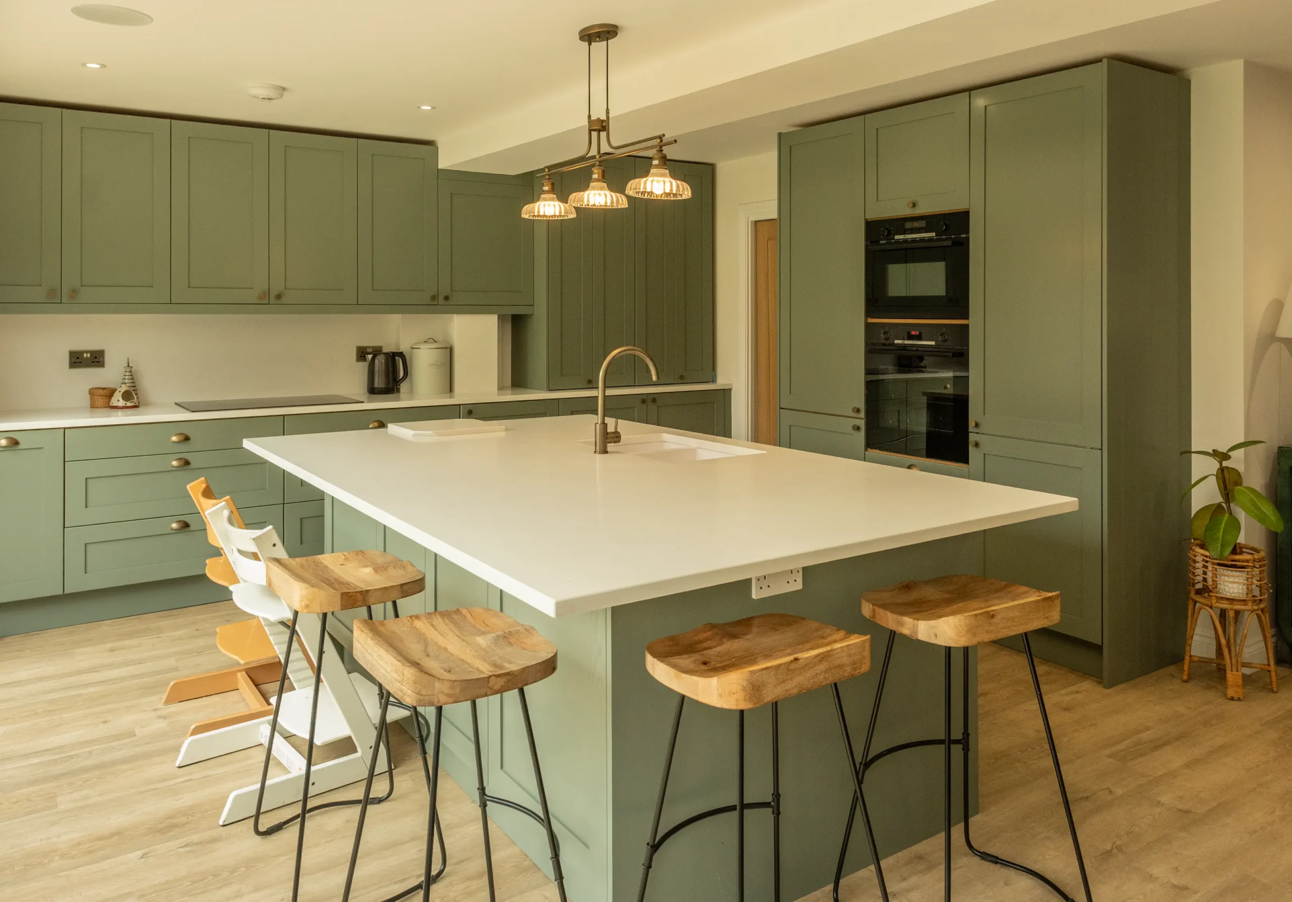 Bianco Carrara worktop showing soft grey marble-effect veining