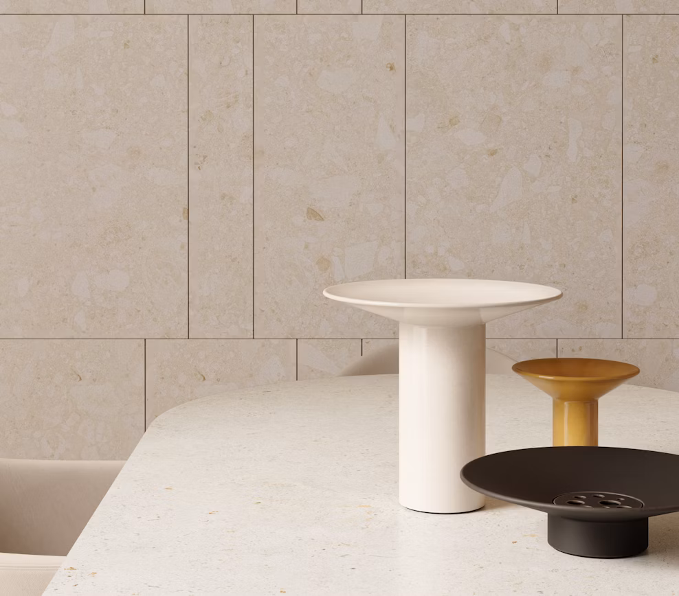 Ava Dekton wall cladding in a living area