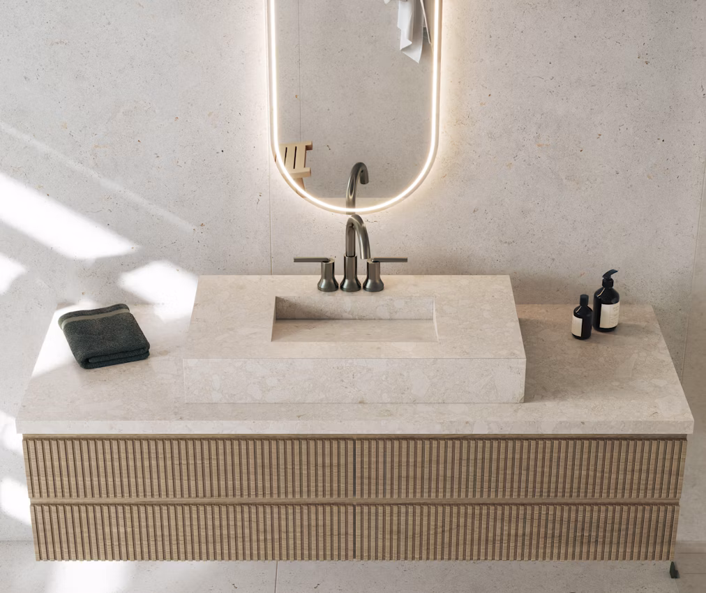 Bathroom vanity with Ava Dekton worktop