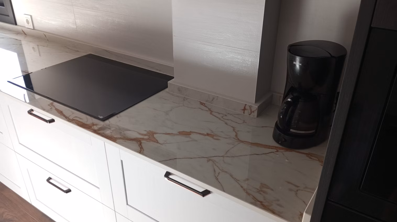 Awake Dekton worktop in a completed kitchen project