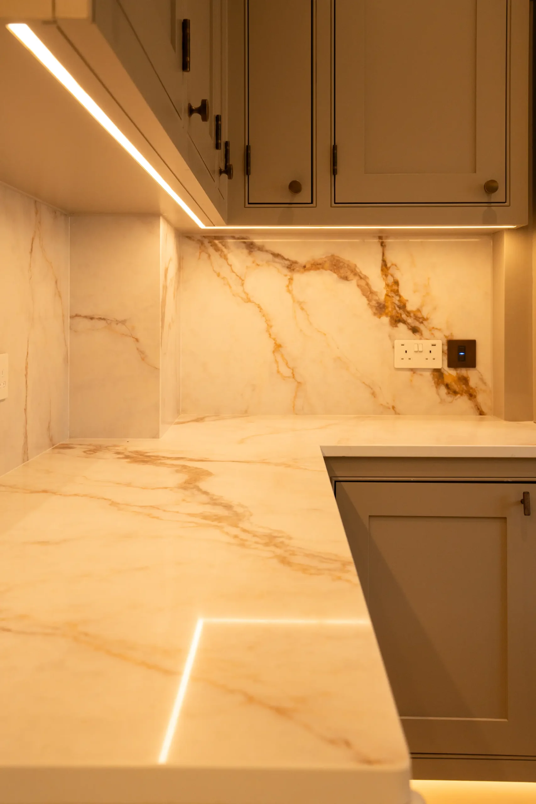 Palermo worktop showing soft grey veining
