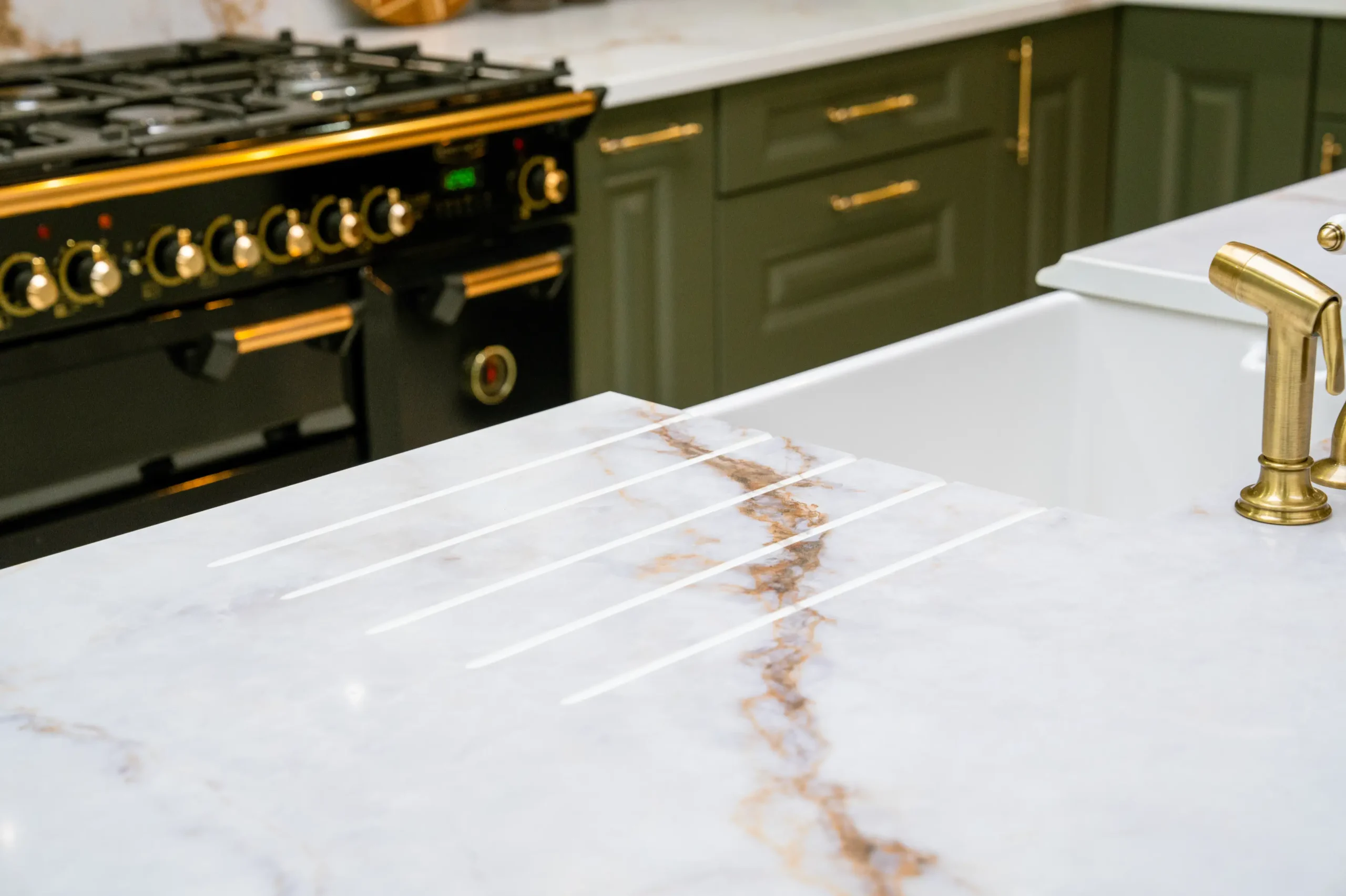Palermo worktop showing soft grey veining