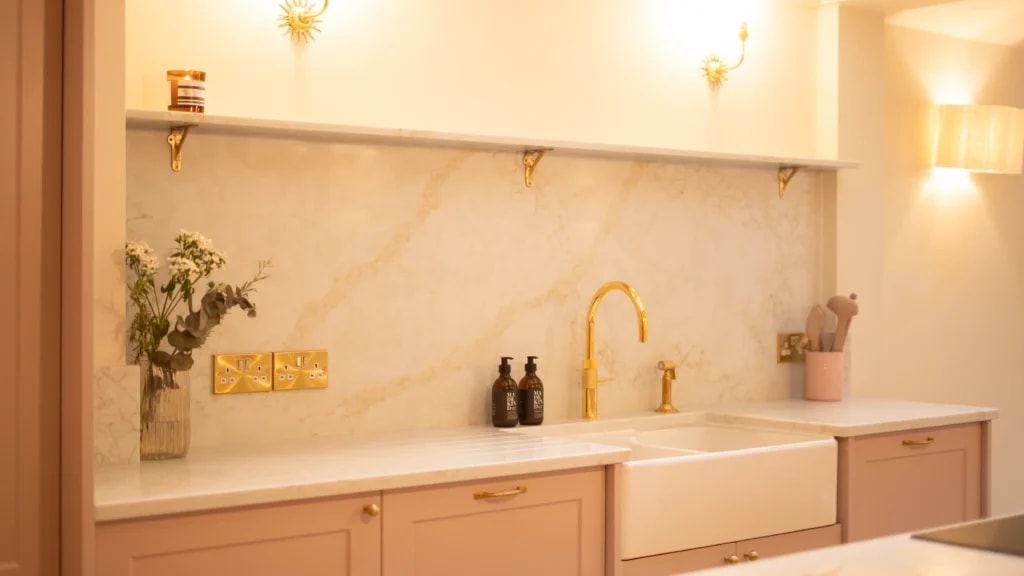 Calacatta Gold Superior worktops with an Ogee-edge island in South West London