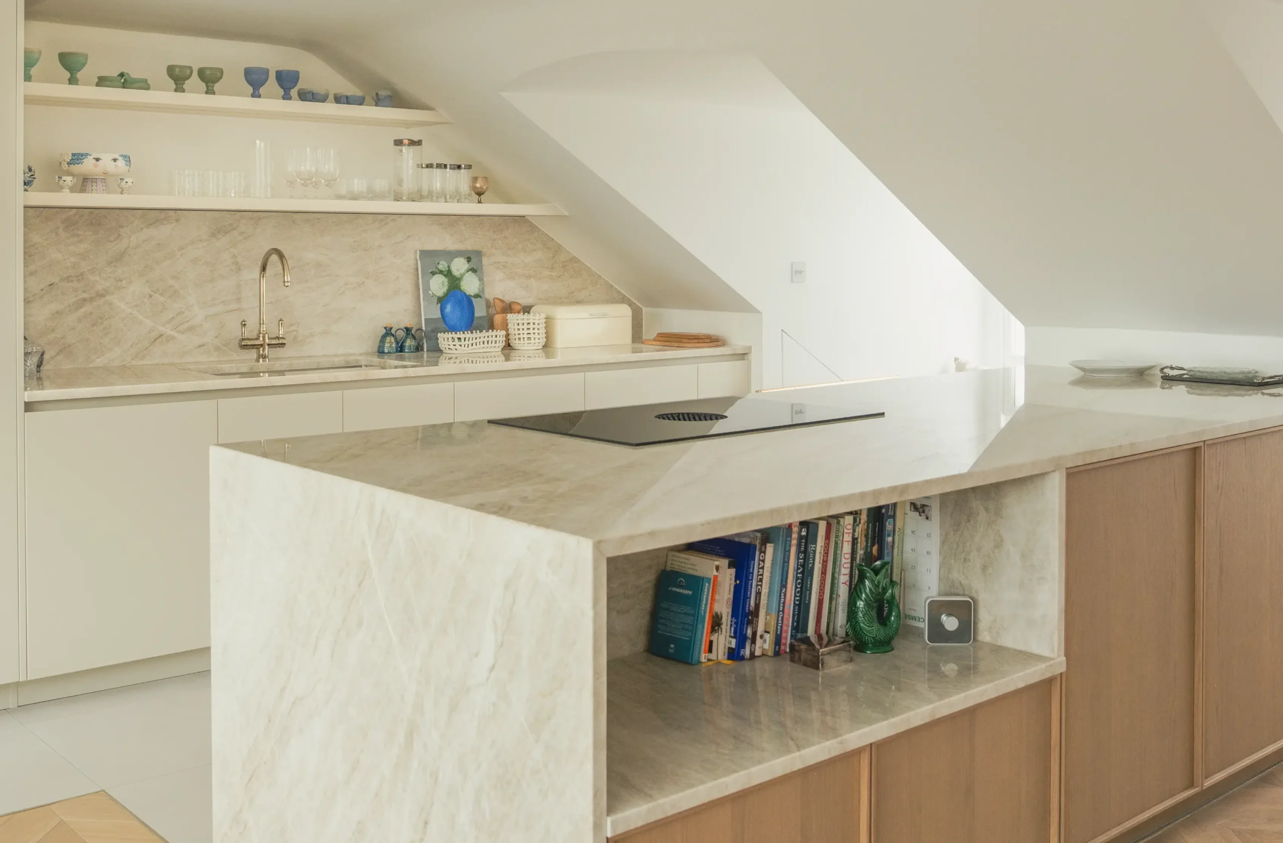 Taj Mahal worktop showing soft, flowing veining