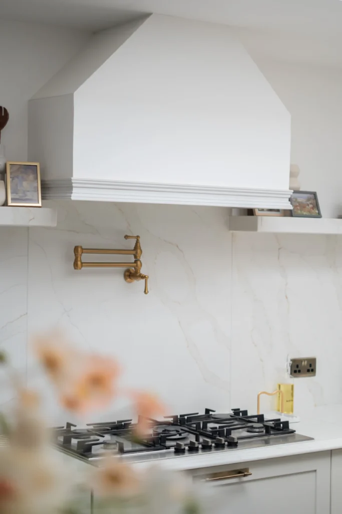 Modern open-plan kitchen with ELORĀ worktops and island seating