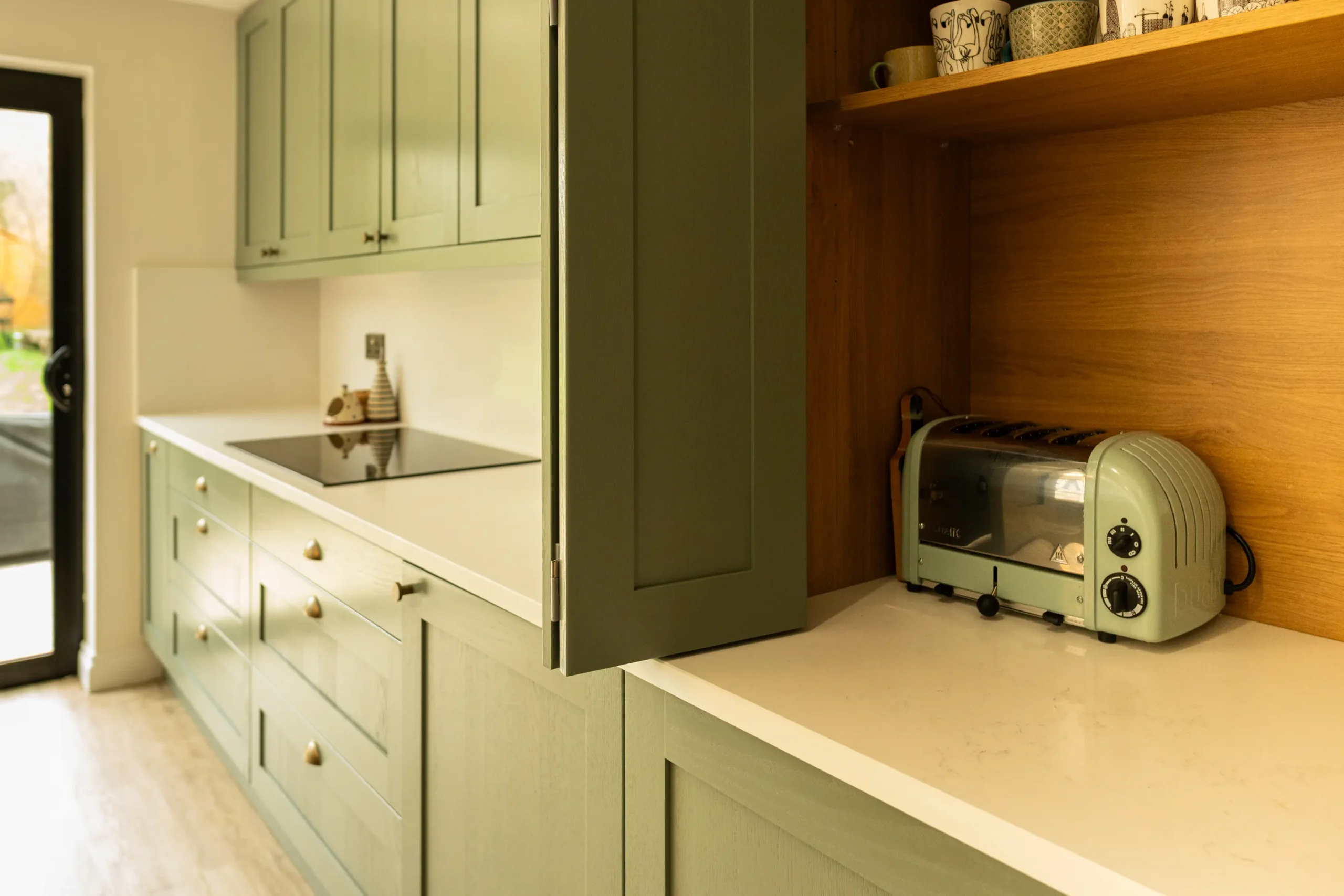Bianco Carrara worktop surface with delicate smoky grey veining