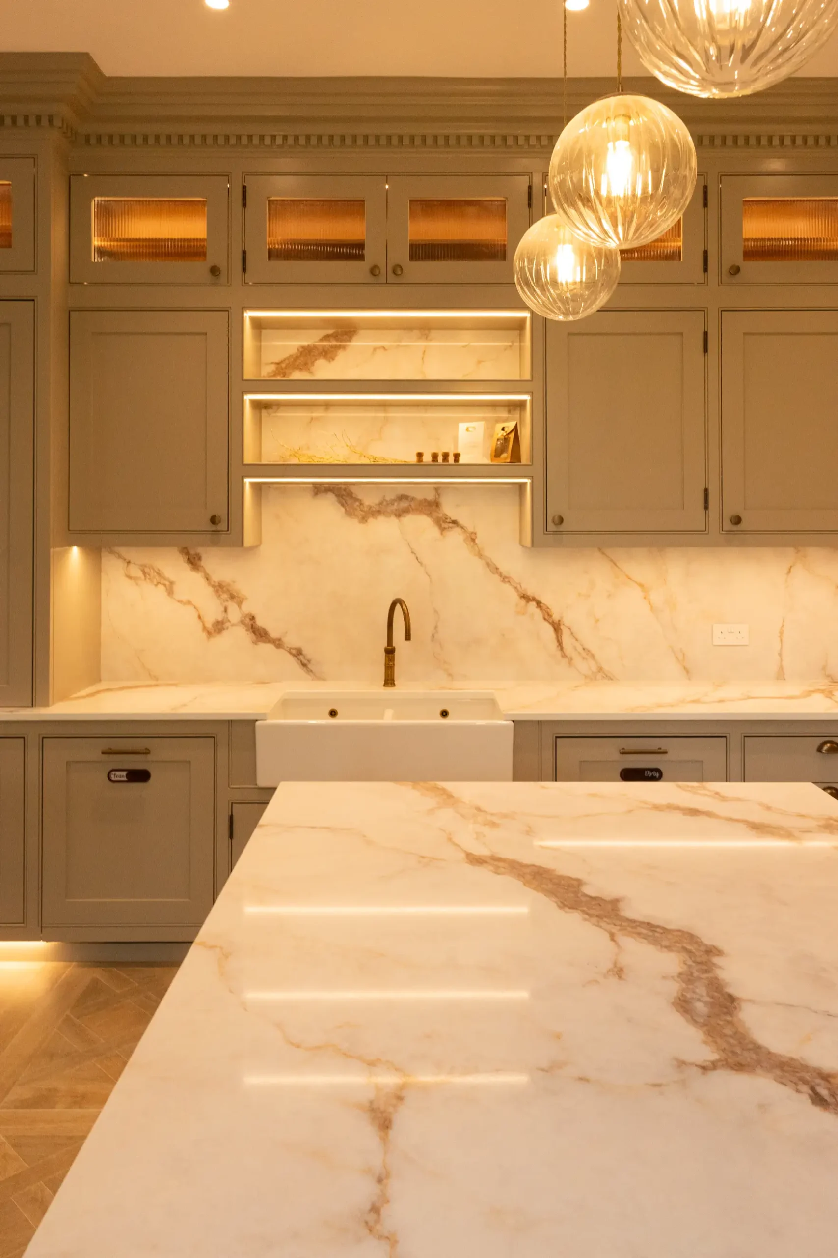 Palermo worktop showing soft grey veining