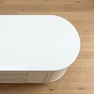 Double round corner design for stone worktop