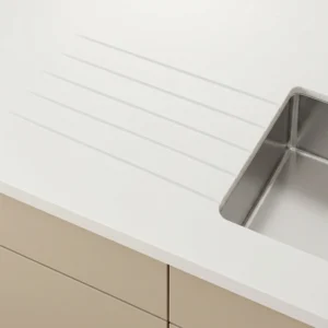 Five straight drainage grooves in stone worktop