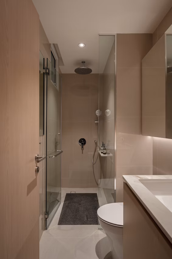 Bathroom with Lucid Dekton shower wall and vanity