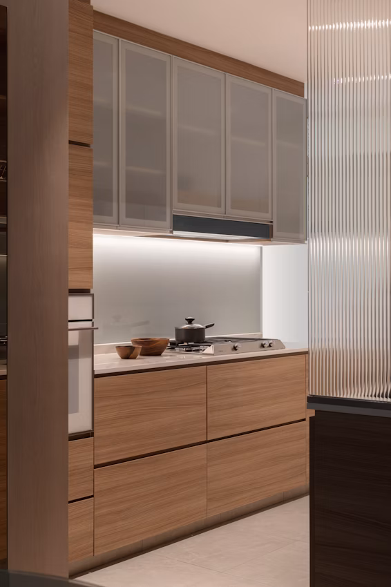 Installed Lucid Dekton worktop in a kitchen setting