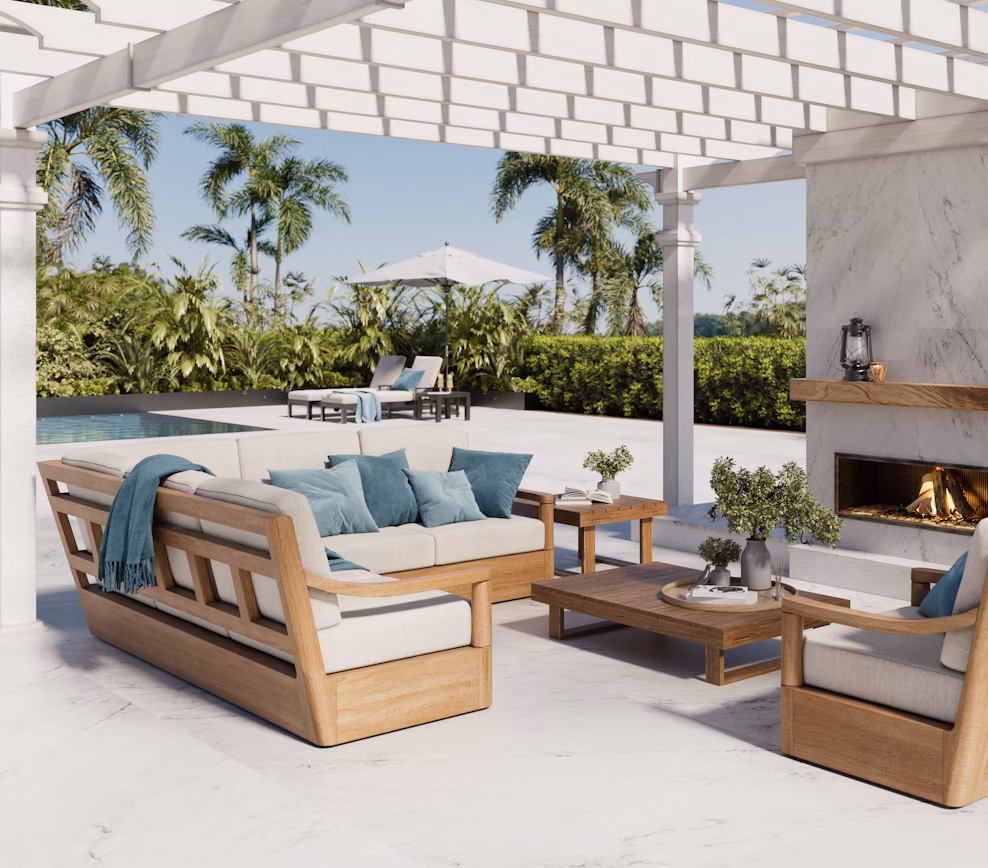 Outdoor terrace with Marina Dekton surface