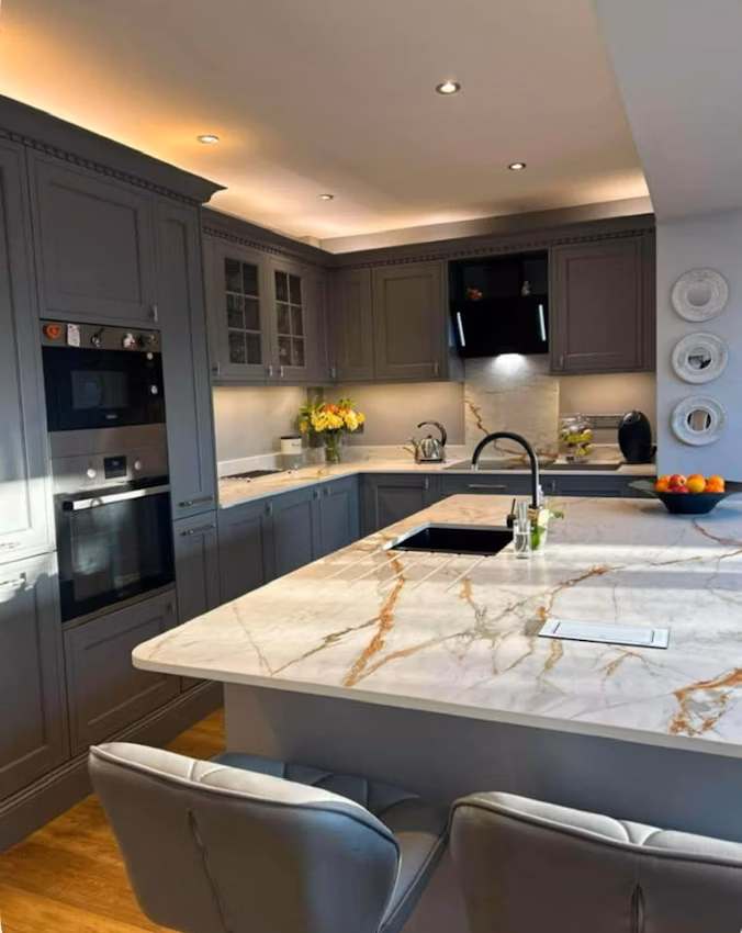 Installed Reverie Dekton worktop in a kitchen setting
