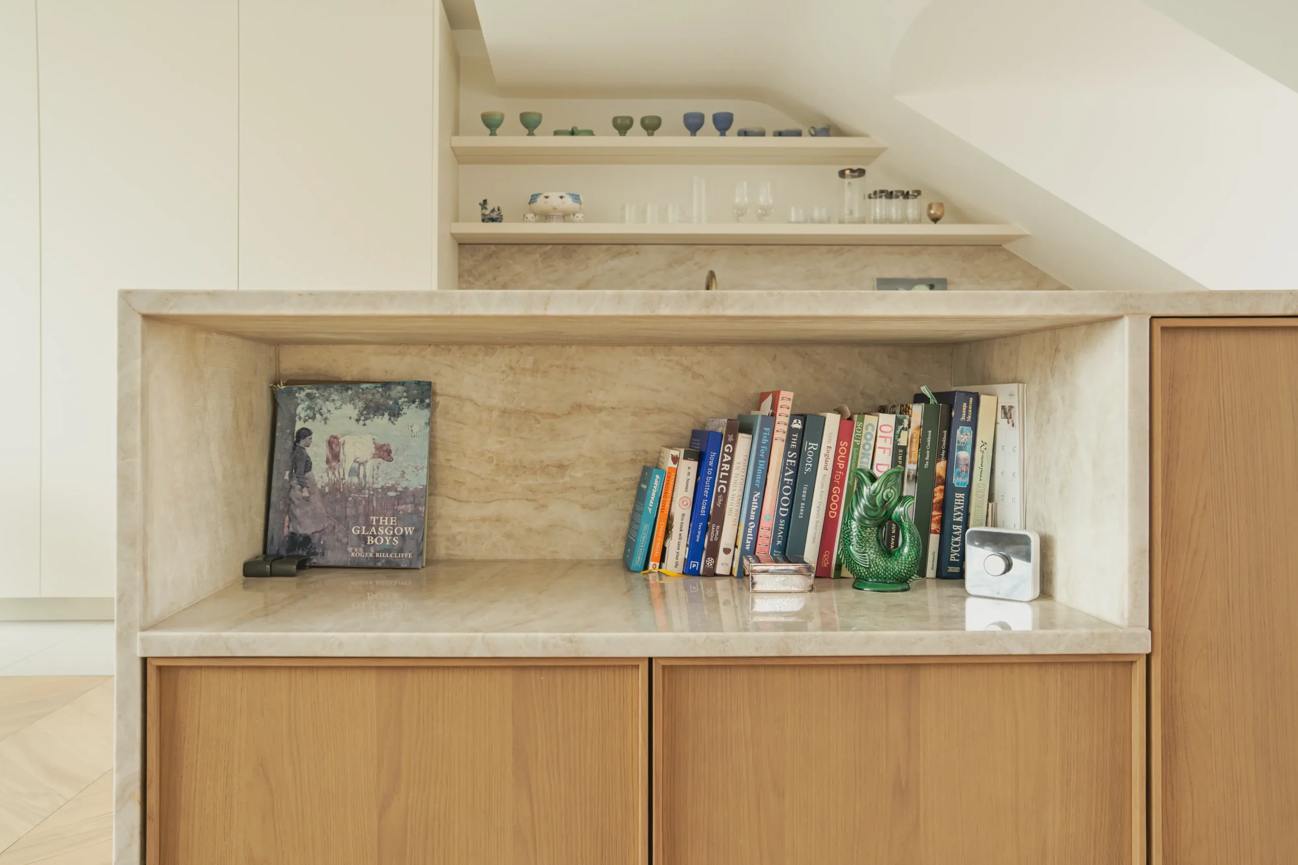 Taj Mahal worktop showing soft, flowing veining