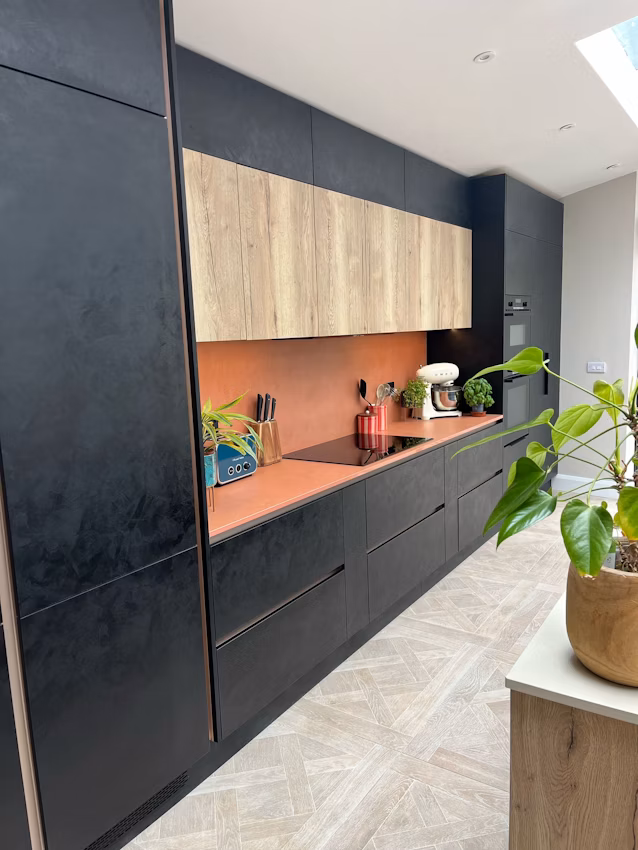 Umber Dekton worktop fitted in a kitchen project