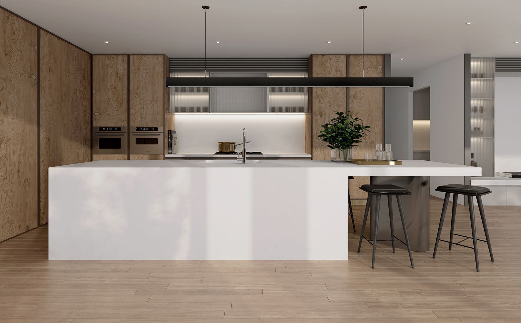 Kitchen project with Ultra White worktop