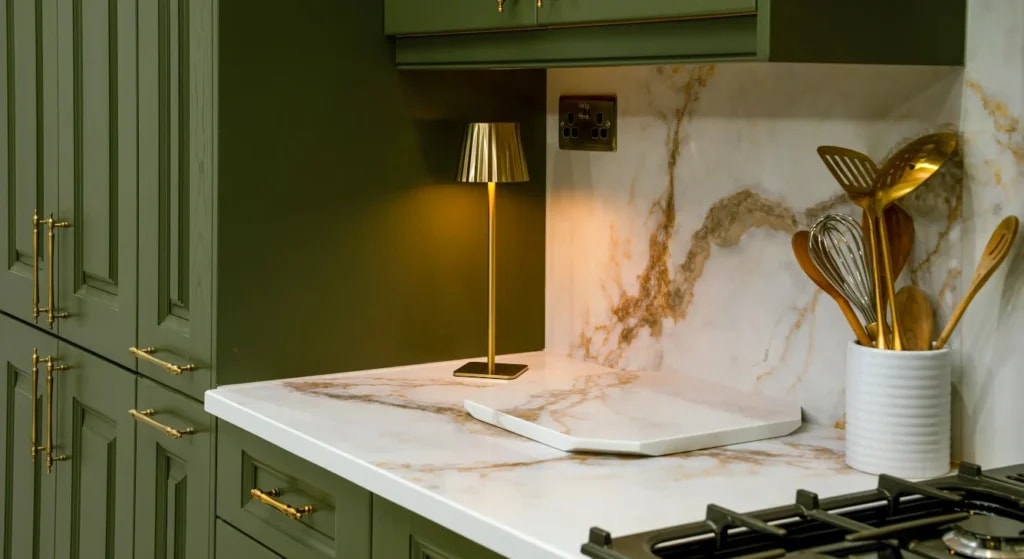 The Cleaner Cut 5 worktop with lamp