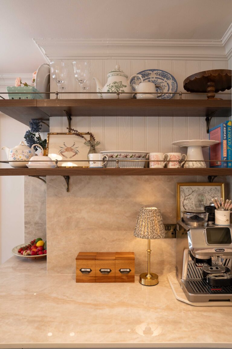 Contemporary kitchen featuring SINTERRA breakfast bar and island