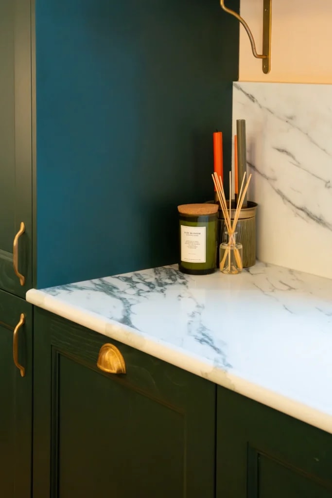 Calacatta Verde Kitchen Worktops in Hackney: Florence’s Kitchen project gallery image 9