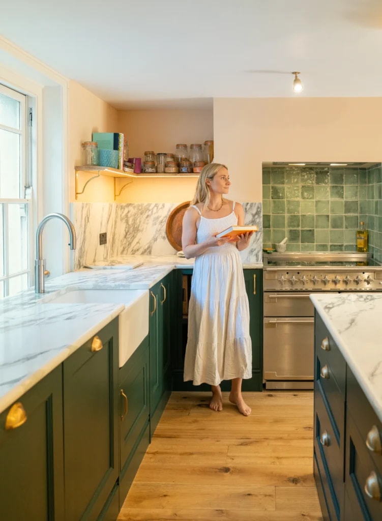 Calacatta Verde Kitchen Worktops in Hackney: Florence’s Kitchen project gallery image 10