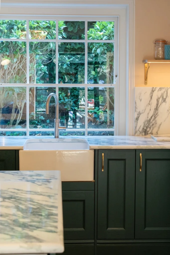 Calacatta Verde Kitchen Worktops in Hackney: Florence’s Kitchen project gallery image 6