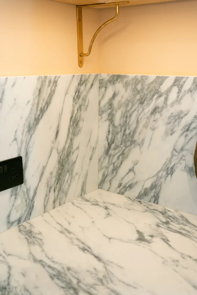 Calacatta Verde Kitchen Worktops in Hackney: Florence’s Kitchen project gallery image 8