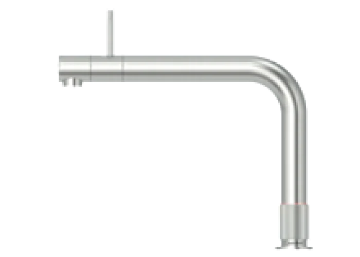 Front kitchen tap with square spout in polished chrome