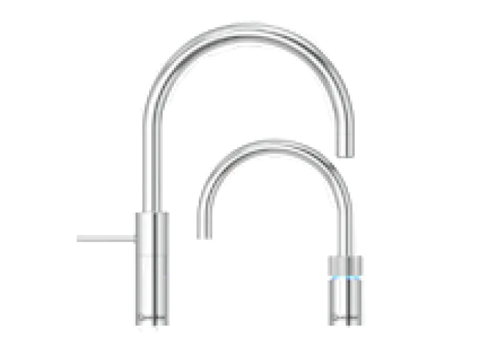 Nordic Round Twintaps boiling water tap set in polished chrome