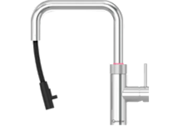 Flex Square pull-out kitchen tap in polished chrome