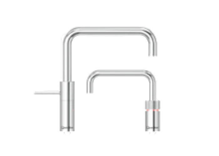 Nordic Square Twintaps boiling water tap set in polished chrome