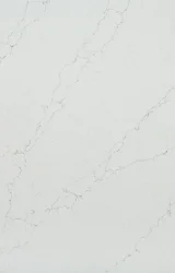 Full slab view of Alaska worktop with white veining