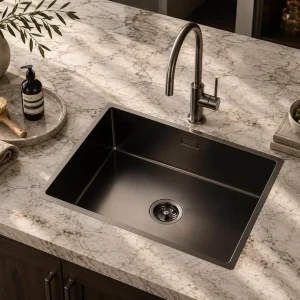 Lumen Core GunMetal undermount stainless steel sink in gunmetal finish