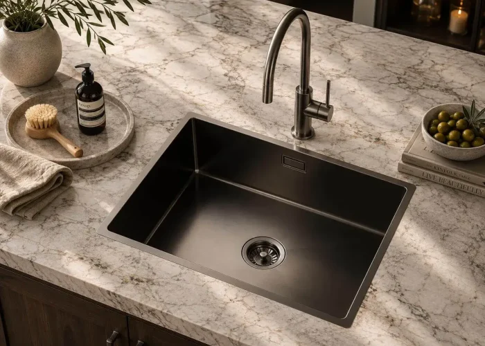 Lumen Core GunMetal undermount stainless steel sink in gunmetal finish