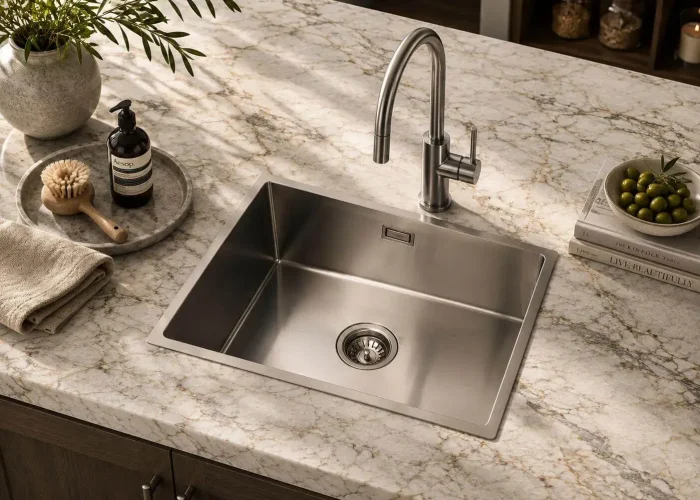 Lumen Solo GunMetal undermount stainless steel sink in gunmetal finish