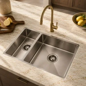 Lumen Zen Silver undermount stainless steel sink in silver finish